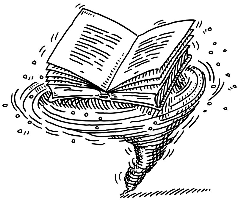 Libro abierto en librería infantil Hojas de Olmo